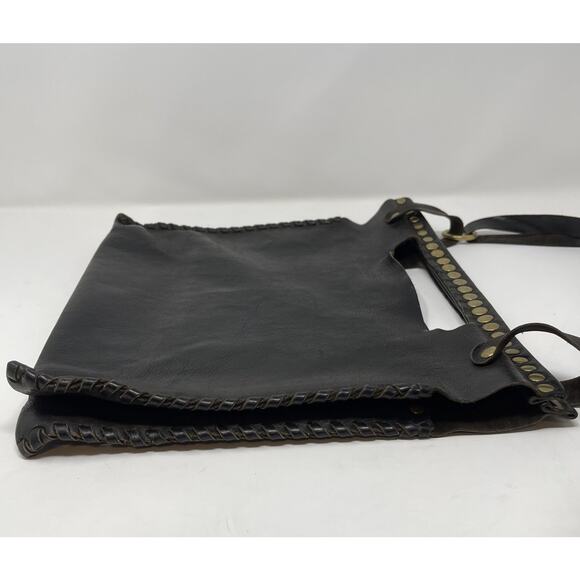 Paolo Angelucci Leather Black Brass Hardwear Studded Tote Bag Retail $400.00 - Picture 16 of 16